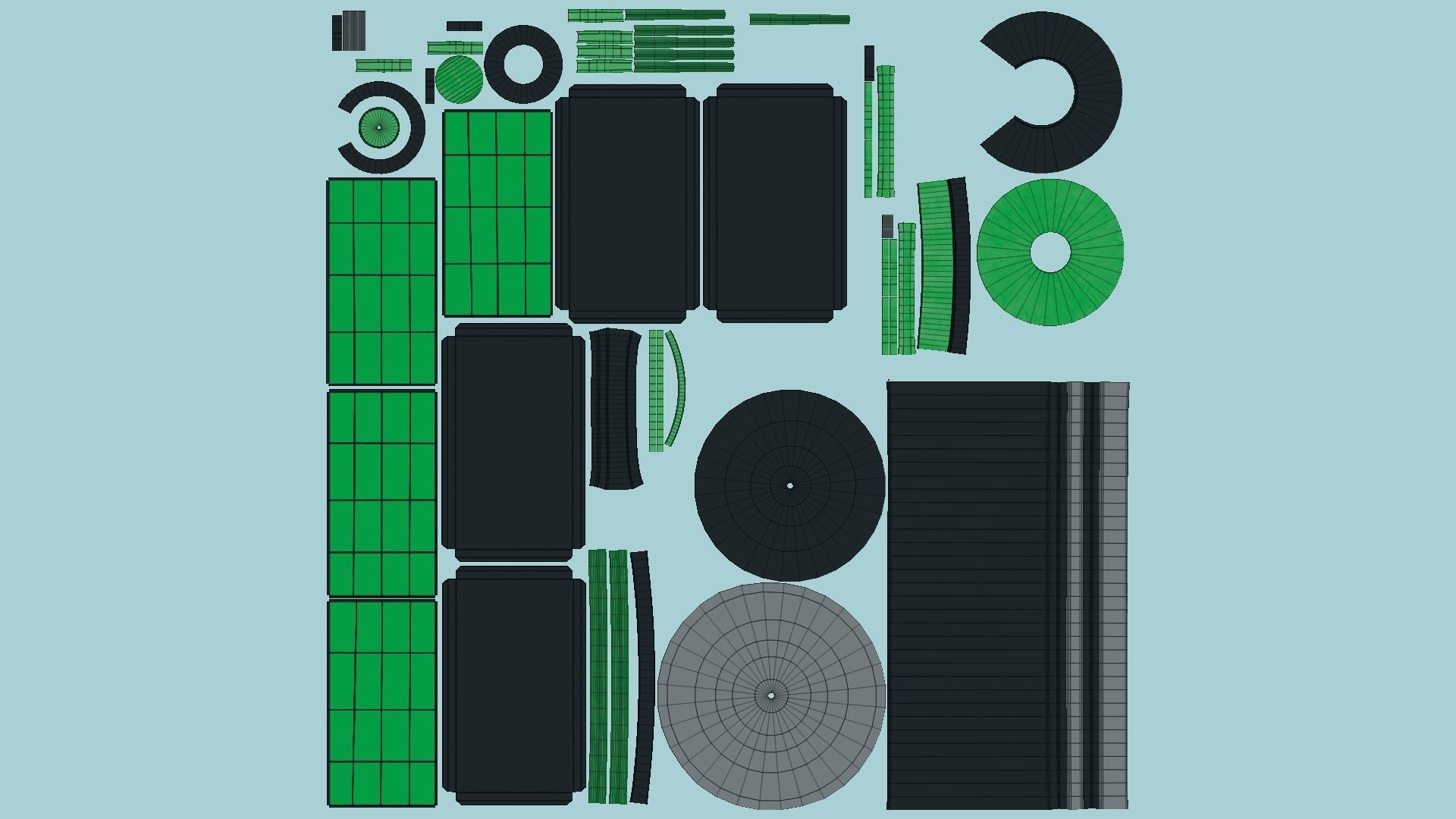 Satellite D01 Black Green - SciFi Space Design Low-poly 3D model_5