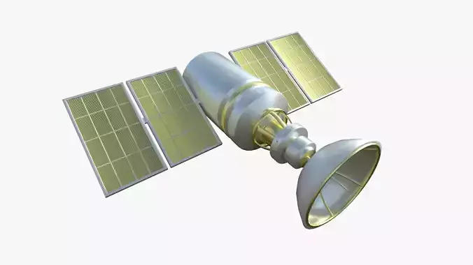 Satellite D02 Gold - SciFi Space Design Low-poly 3D model