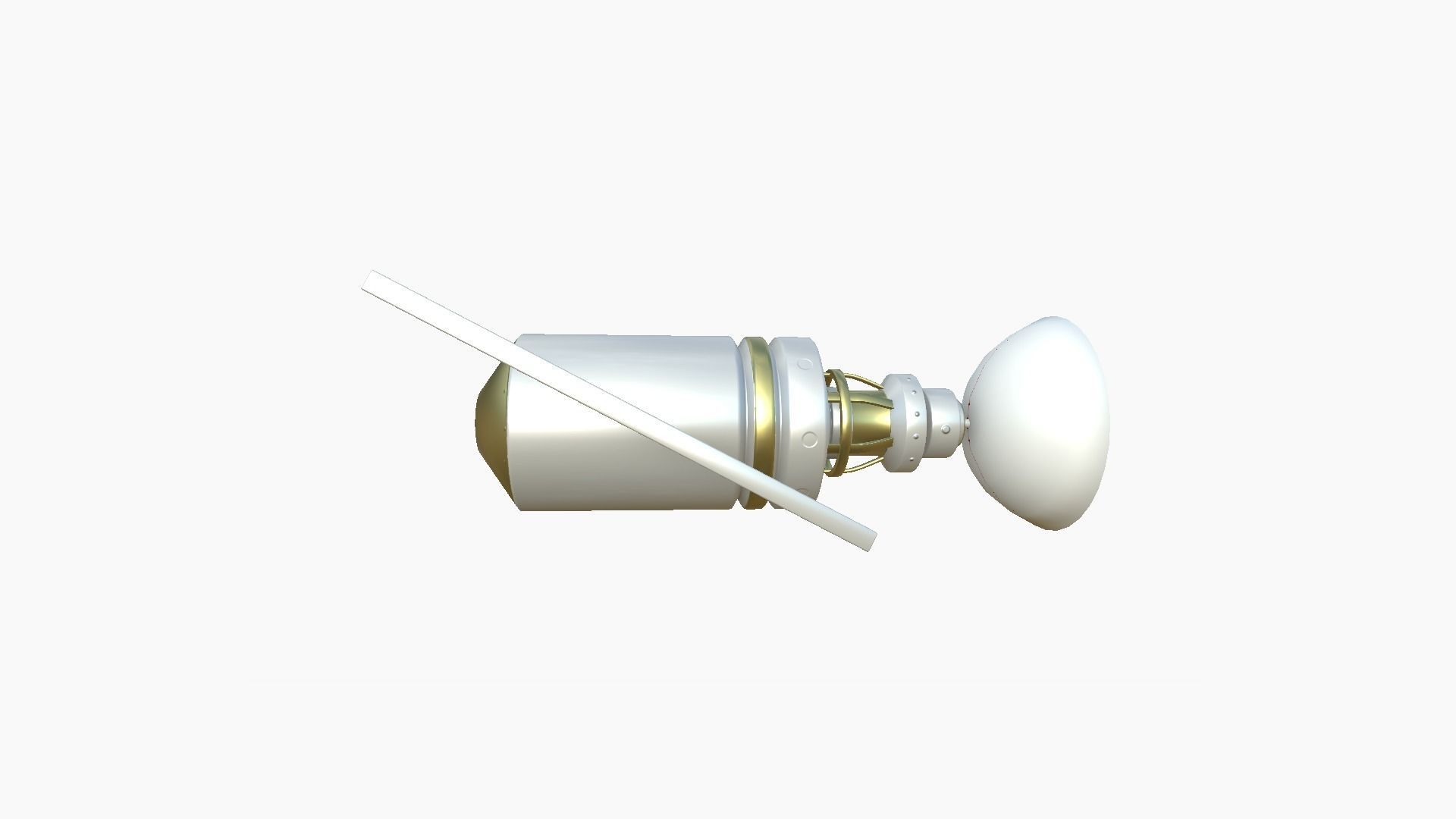 Satellite D02 Gold - SciFi Space Design Low-poly 3D model_4