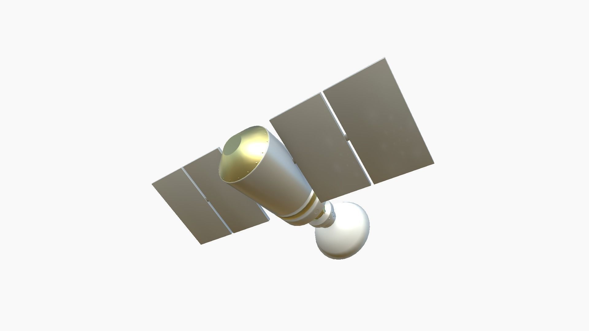 Satellite D02 Gold - SciFi Space Design Low-poly 3D model_1