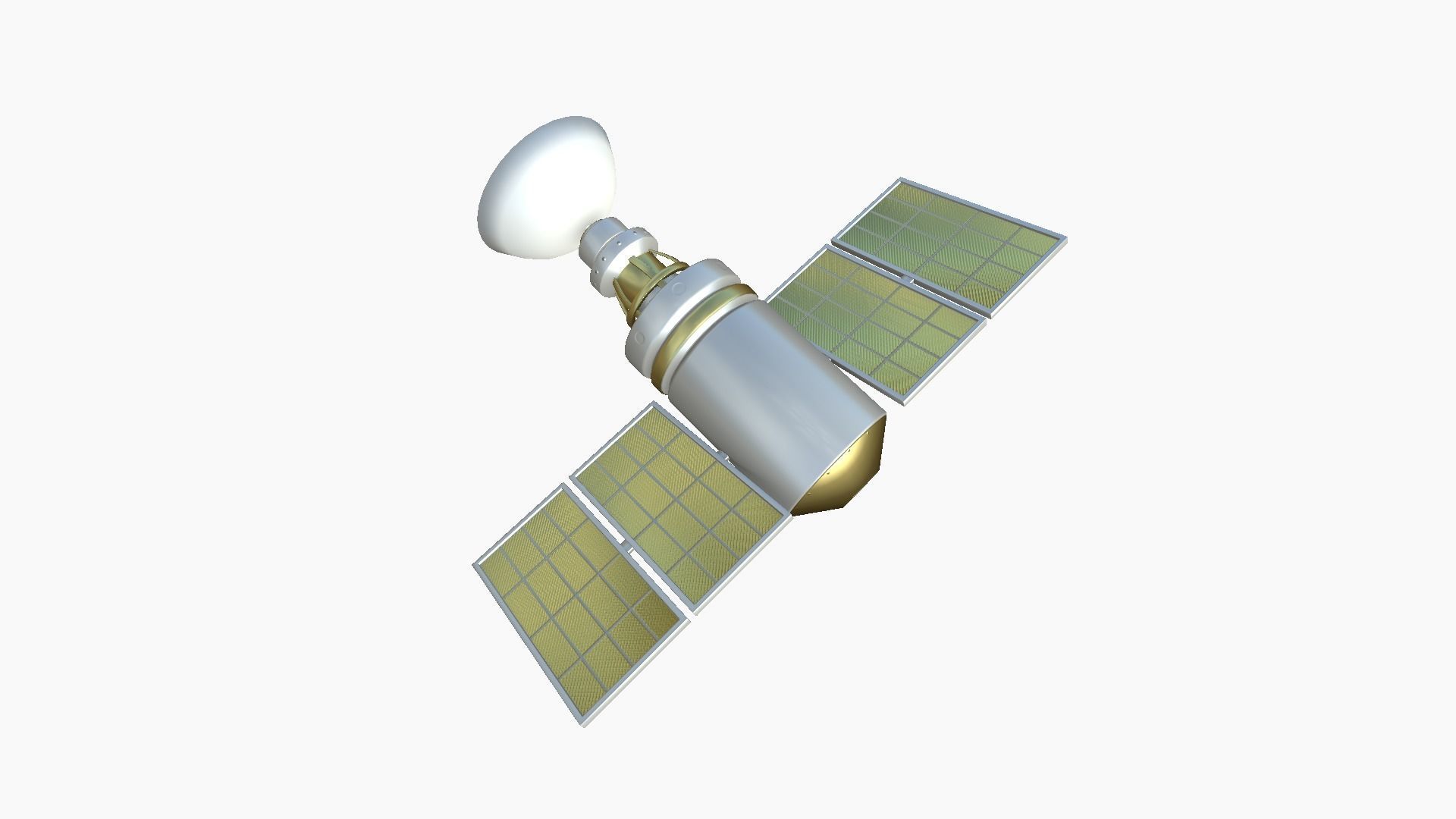 Satellite D02 Gold - SciFi Space Design Low-poly 3D model_2