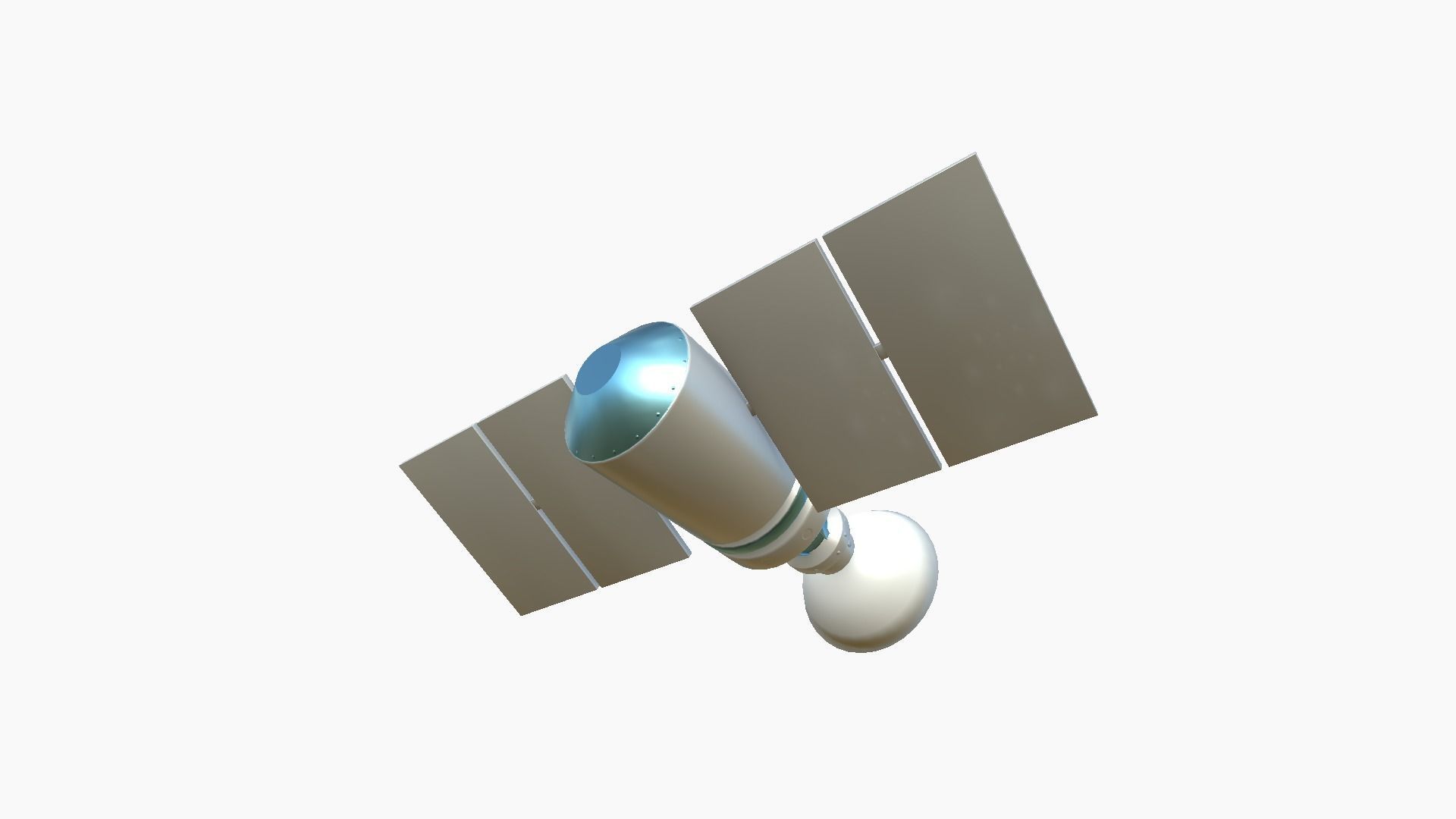 Satellite D03 White Blue - SciFi Space Design Low-poly 3D model_1