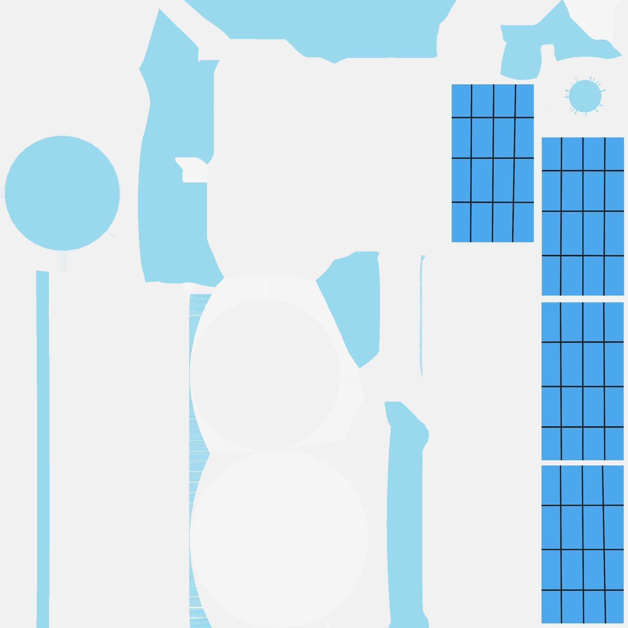 Satellite D03 White Blue - SciFi Space Design Low-poly 3D model_18