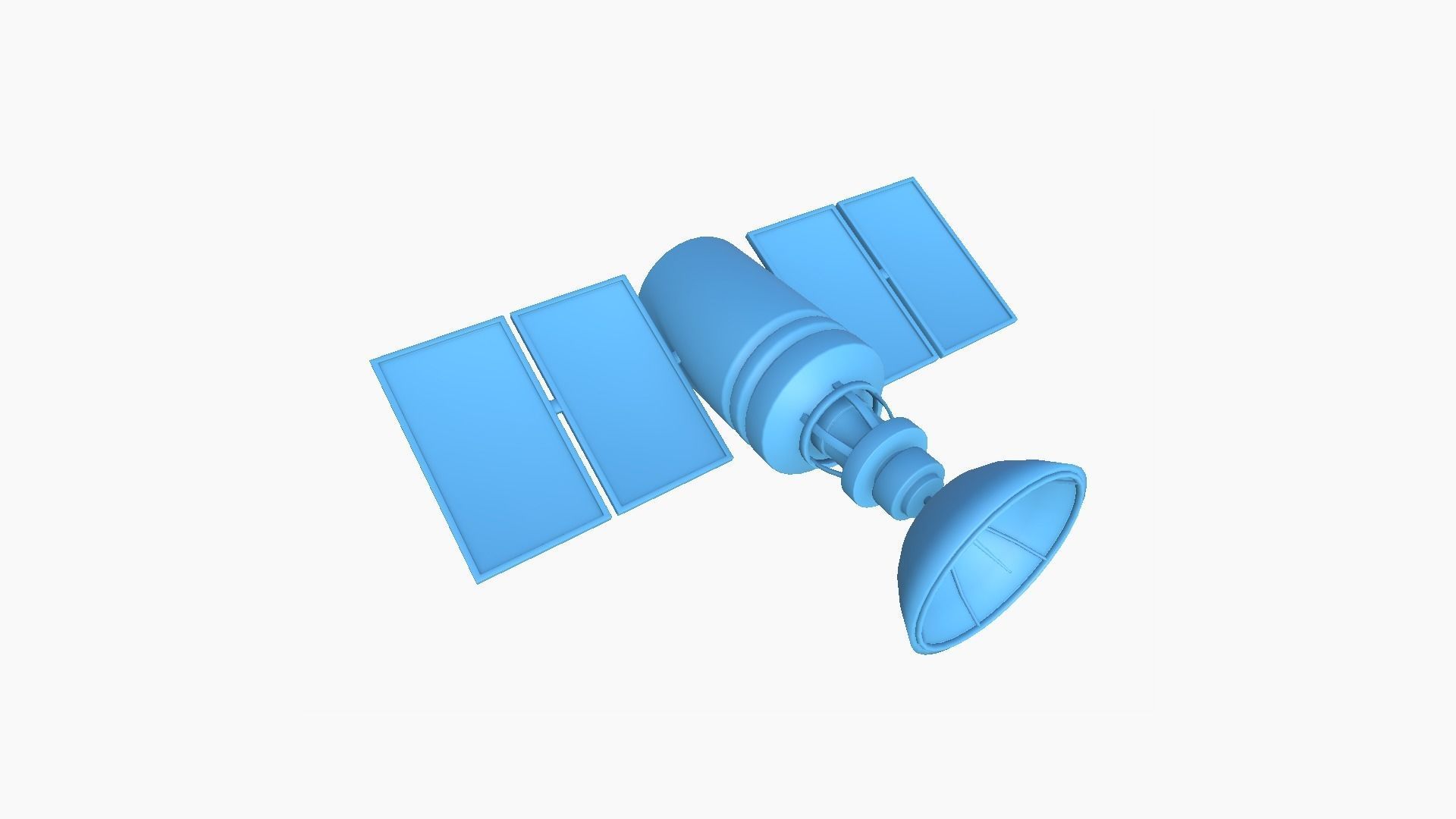 Satellite D03 White Blue - SciFi Space Design Low-poly 3D model_7