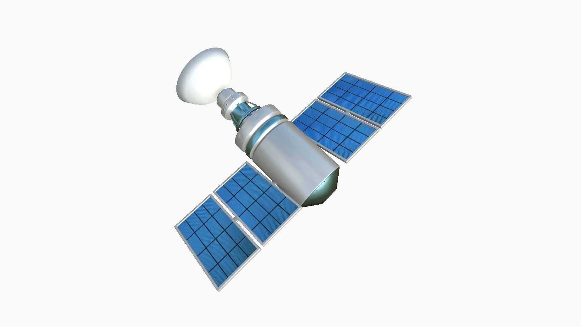 Satellite D03 White Blue - SciFi Space Design Low-poly 3D model_2