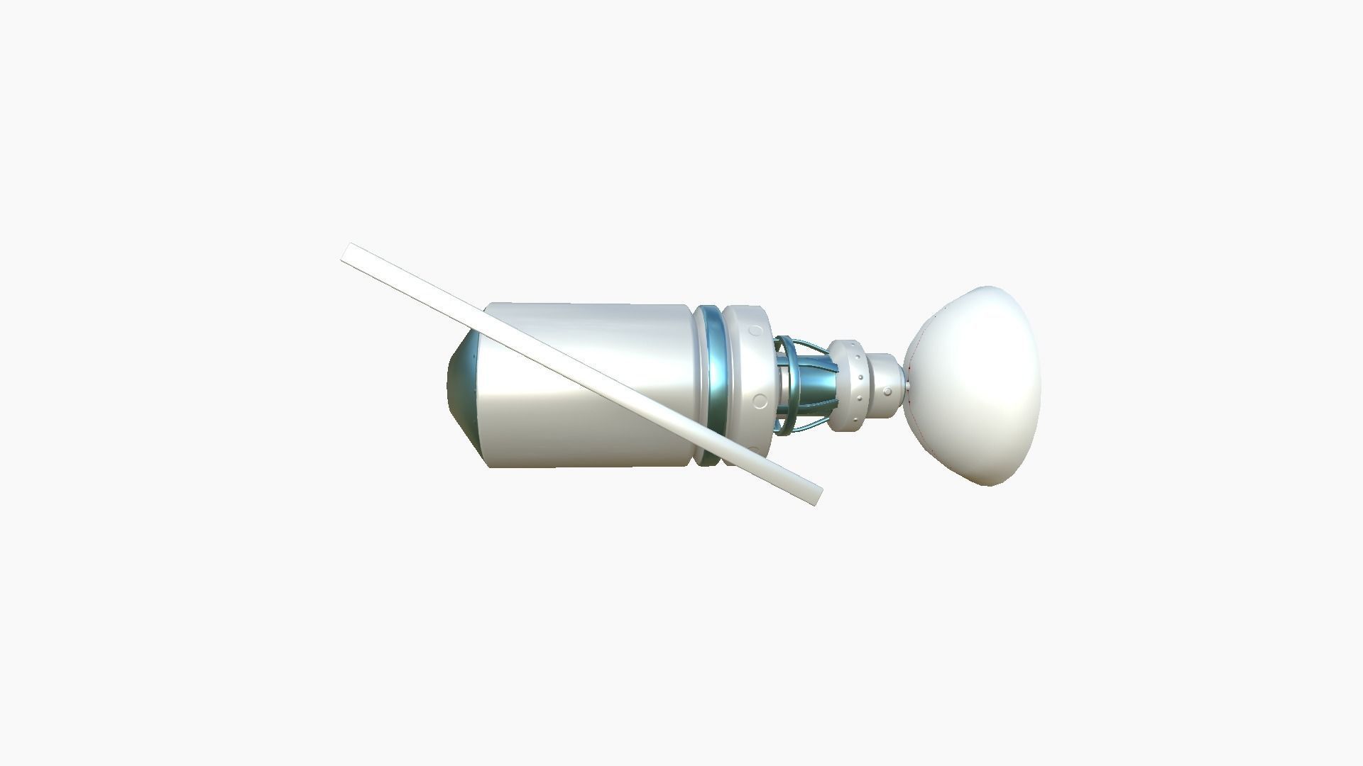 Satellite D03 White Blue - SciFi Space Design Low-poly 3D model_4