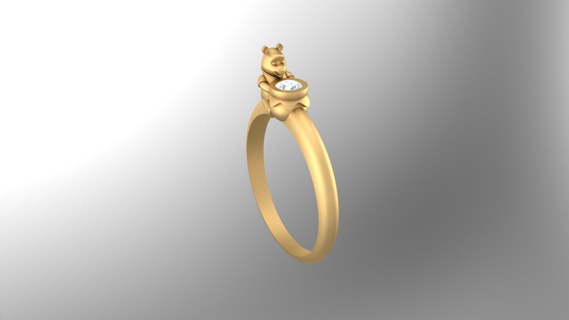 Bear Ring 3D print model_3