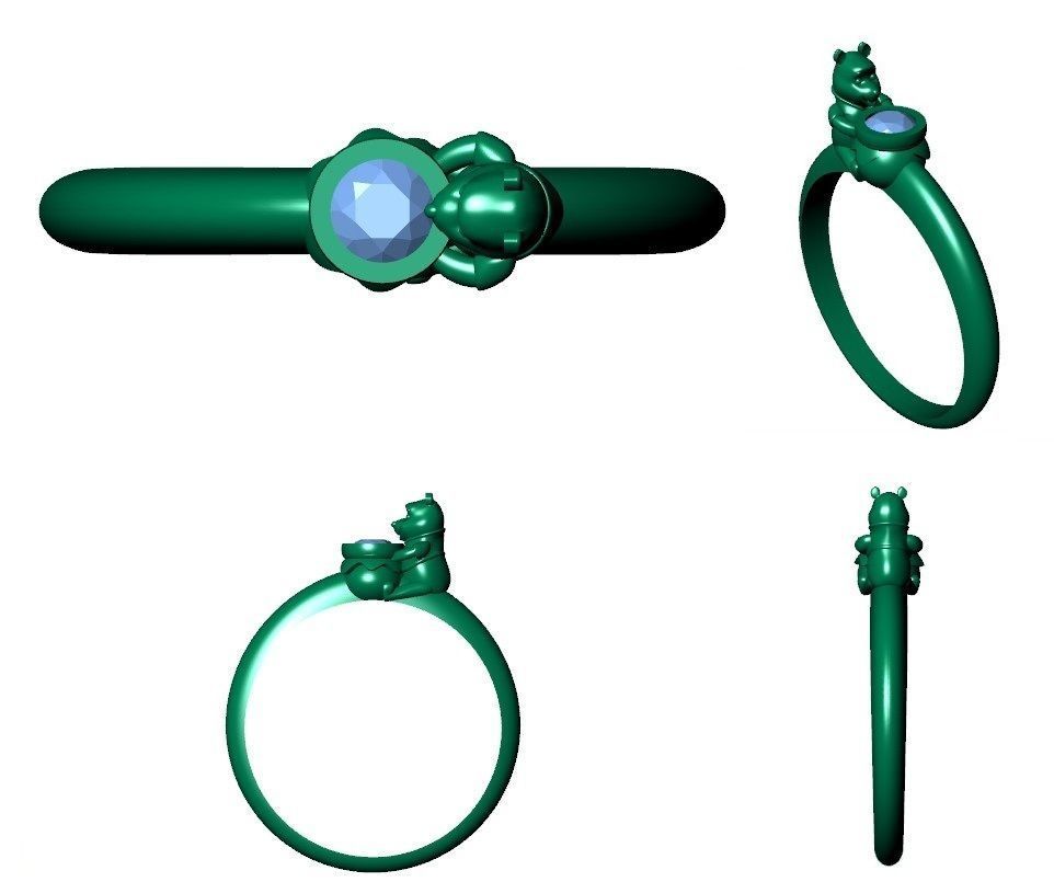 Bear Ring 3D print model_4