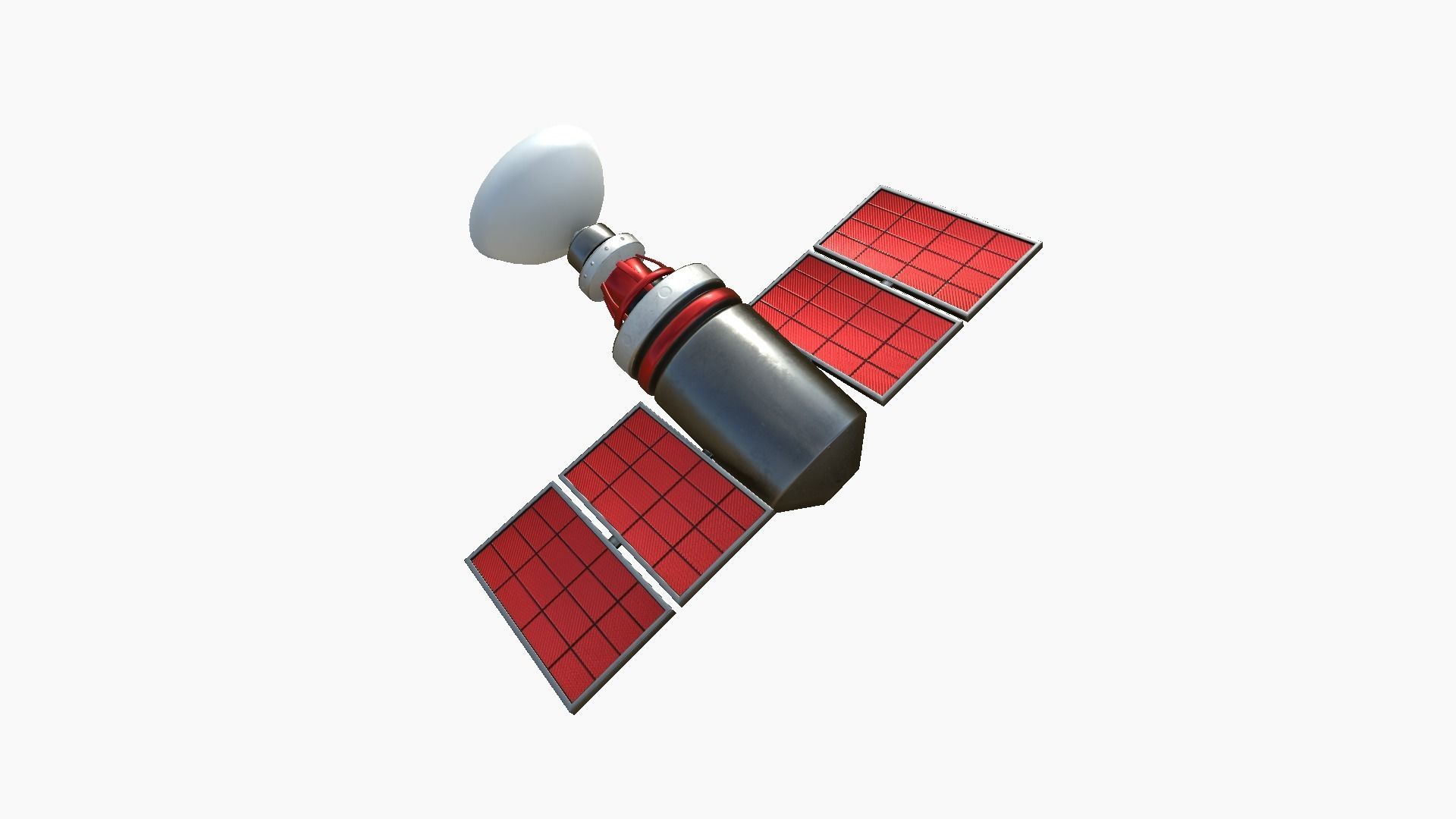 Satellite D04 Steel Red - SciFi Space Design Low-poly 3D model_2