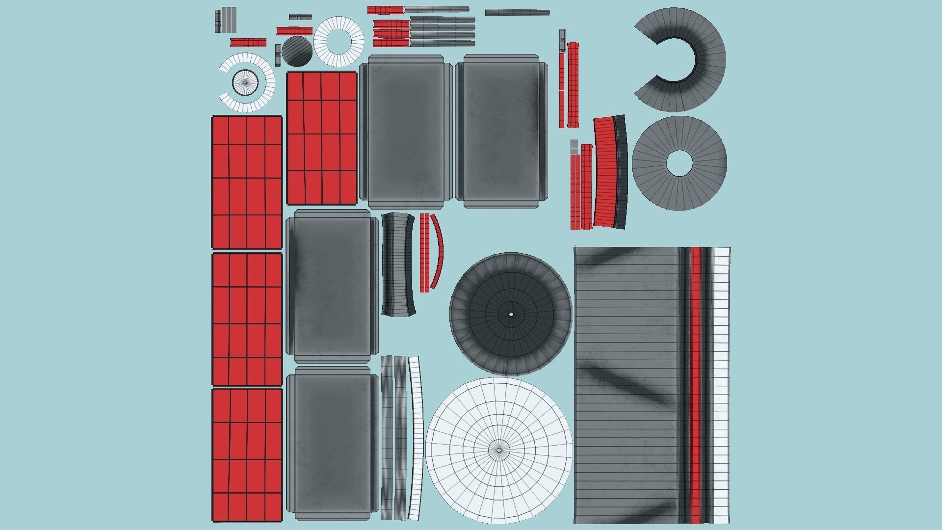 Satellite D04 Steel Red - SciFi Space Design Low-poly 3D model_5