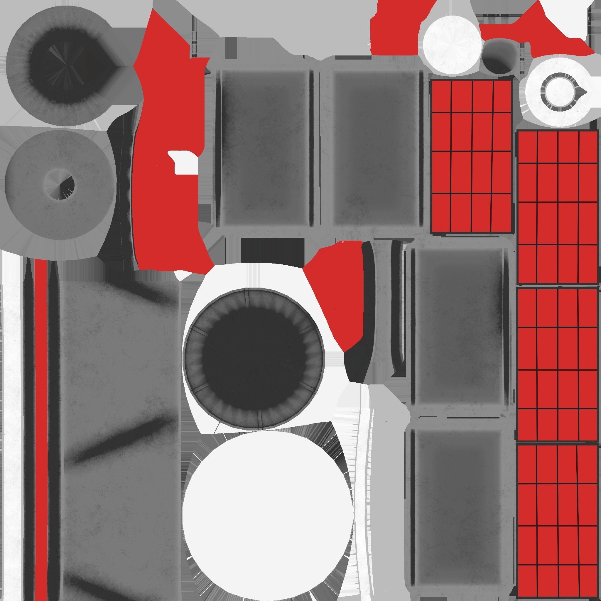 Satellite D04 Steel Red - SciFi Space Design Low-poly 3D model_18