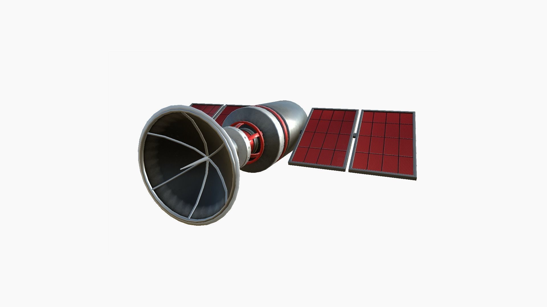 Satellite D04 Steel Red - SciFi Space Design Low-poly 3D model_3