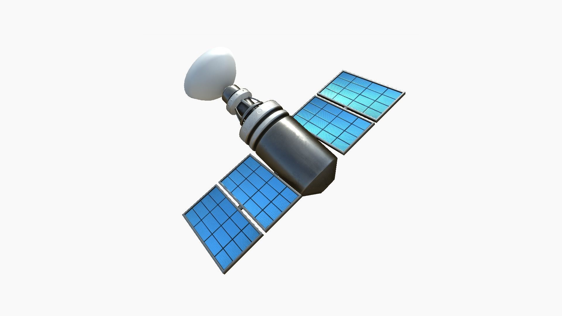 Satellite D05 Steel Blue - SciFi Space Design Low-poly 3D model_2