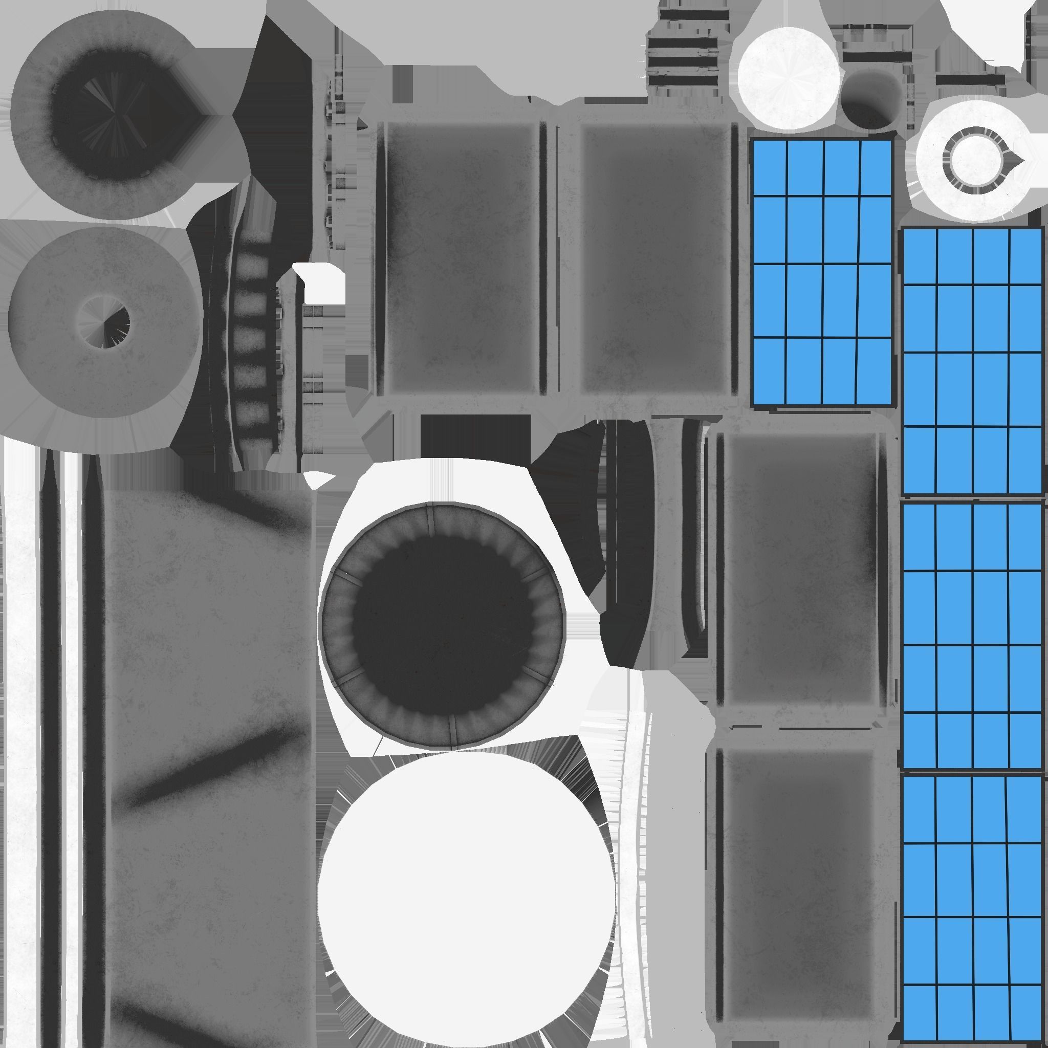 Satellite D05 Steel Blue - SciFi Space Design Low-poly 3D model_18