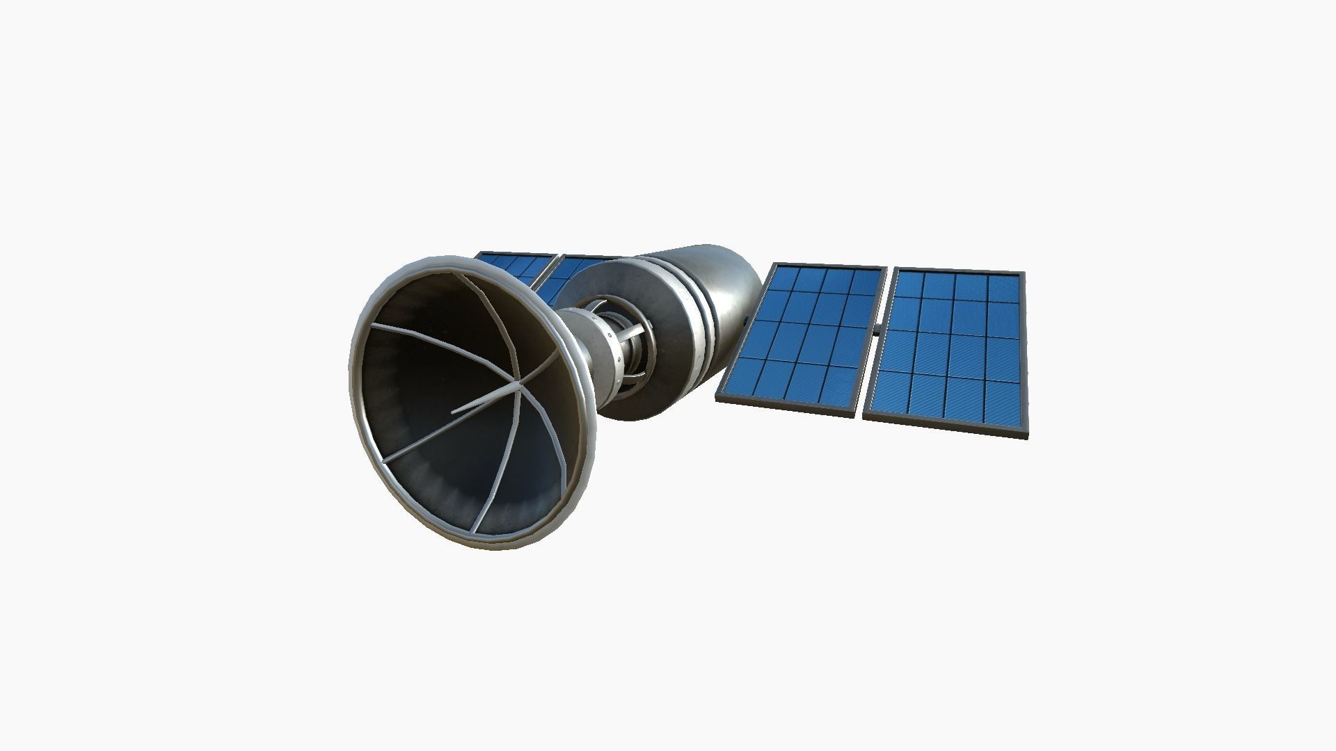 Satellite D05 Steel Blue - SciFi Space Design Low-poly 3D model_3