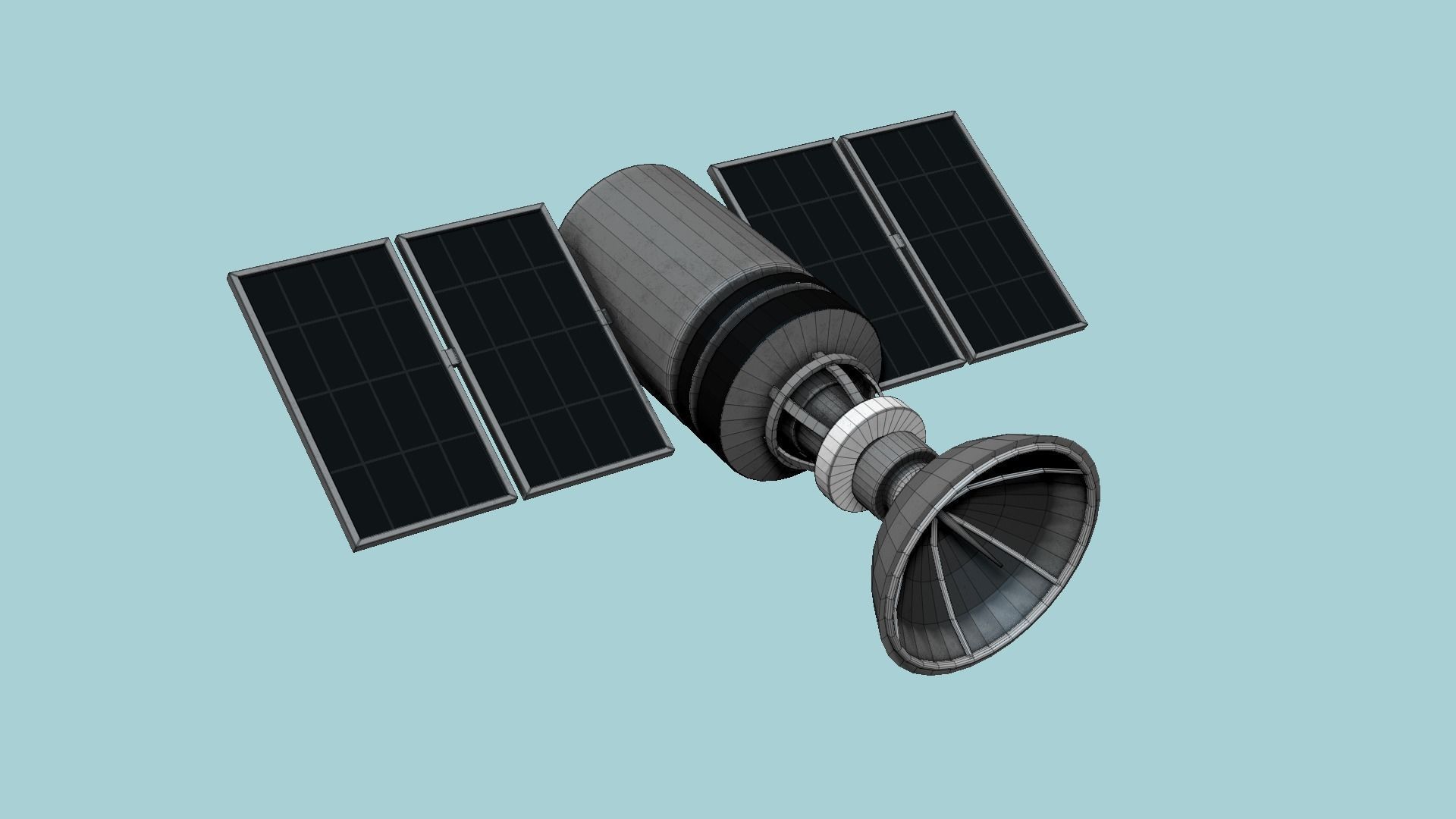 Satellite D06 Steel Black - SciFi Space Design Low-poly 3D model_6