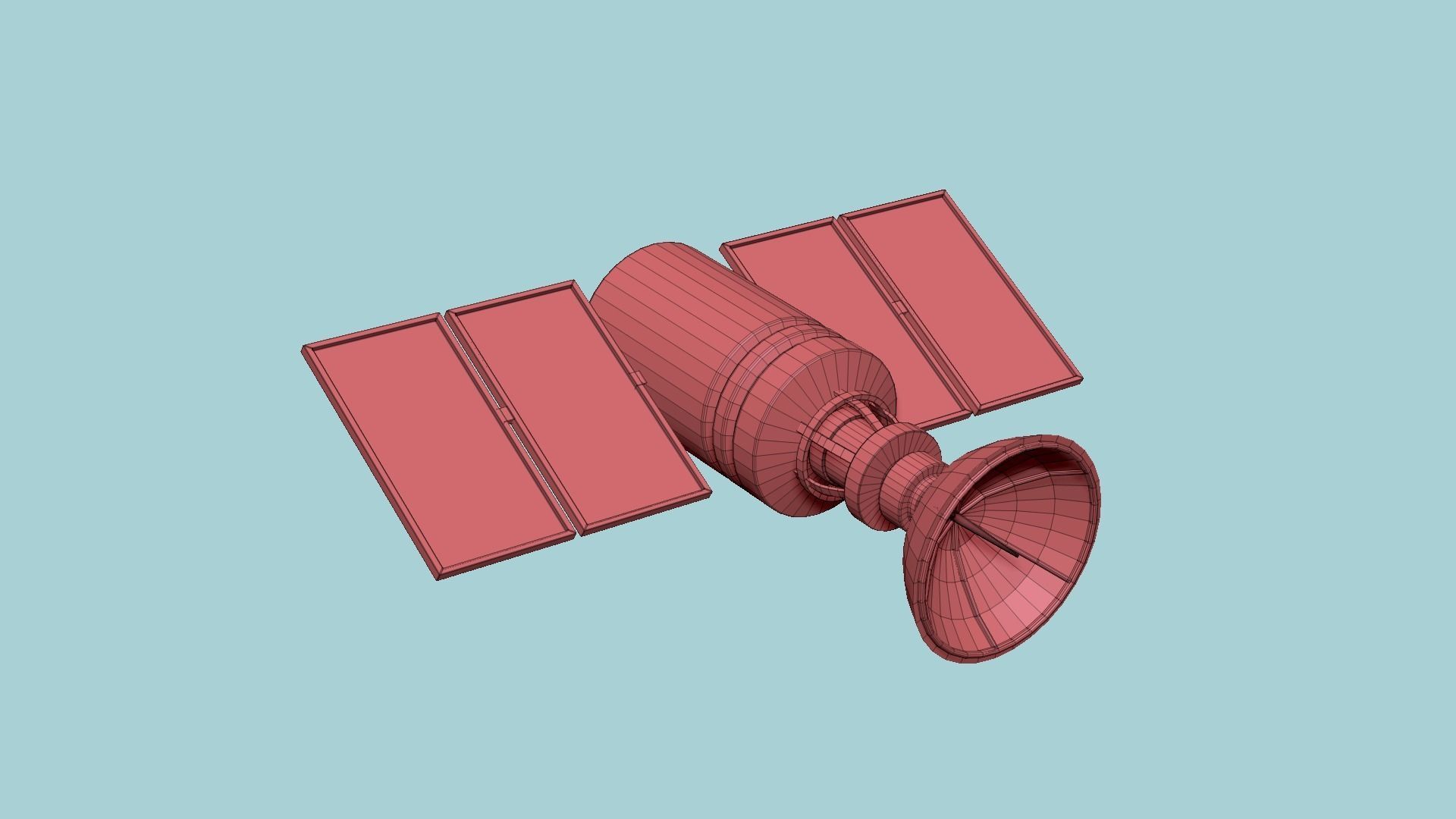 Satellite D06 Steel Black - SciFi Space Design Low-poly 3D model_12