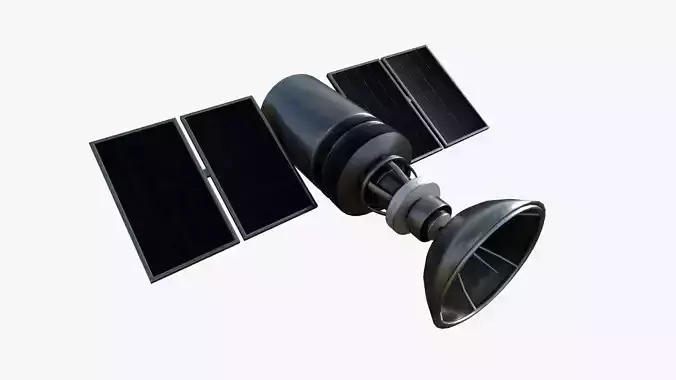 Satellite D06 Steel Black - SciFi Space Design Low-poly 3D model