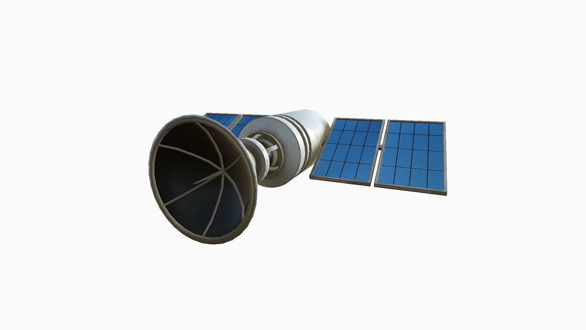 Satellite D07 Dirt Blue - SciFi Space Design Low-poly 3D model_3