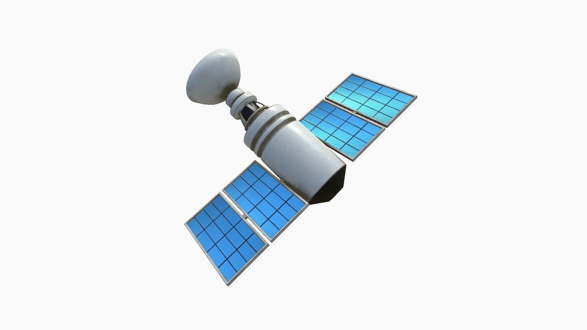 Satellite D07 Dirt Blue - SciFi Space Design Low-poly 3D model_2