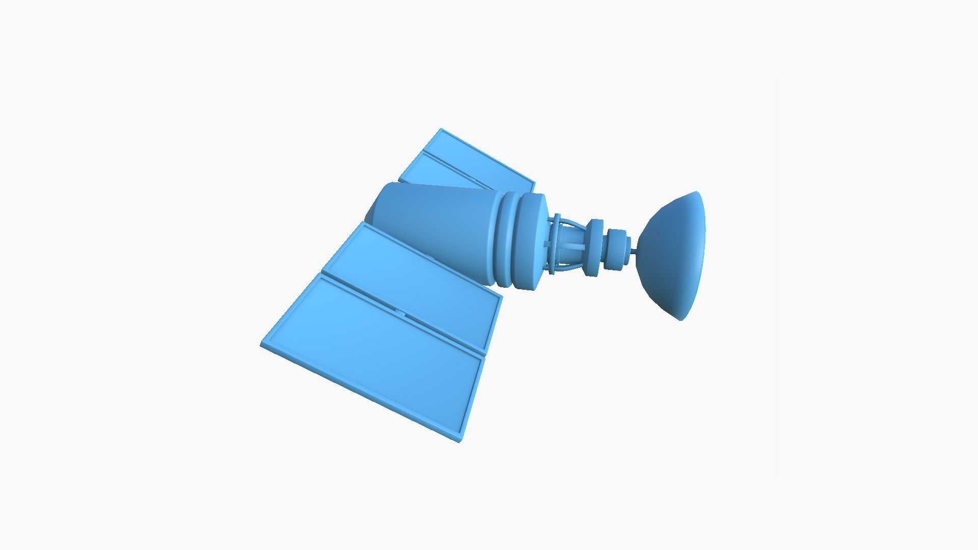 Satellite D07 Dirt Blue - SciFi Space Design Low-poly 3D model_8