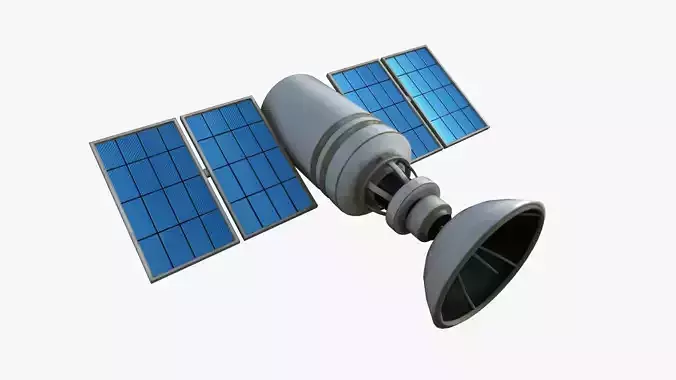 Satellite D07 Dirt Blue - SciFi Space Design Low-poly 3D model