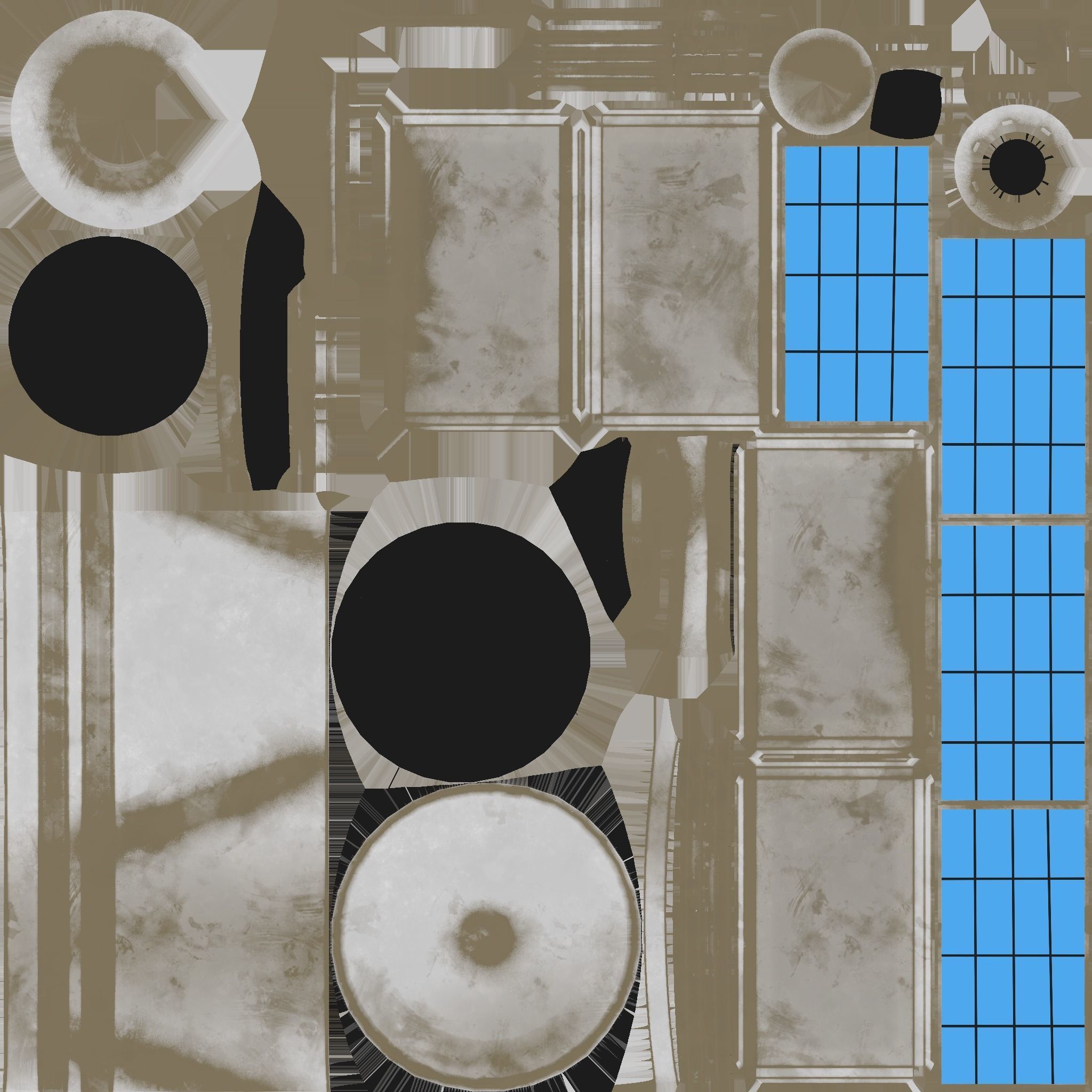 Satellite D07 Dirt Blue - SciFi Space Design Low-poly 3D model_18