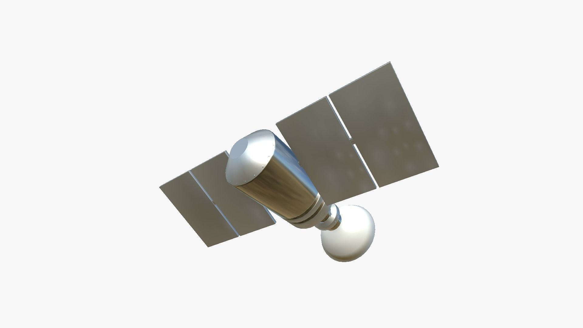 Satellite D08 Aluminum - SciFi Space Design Low-poly 3D model_1