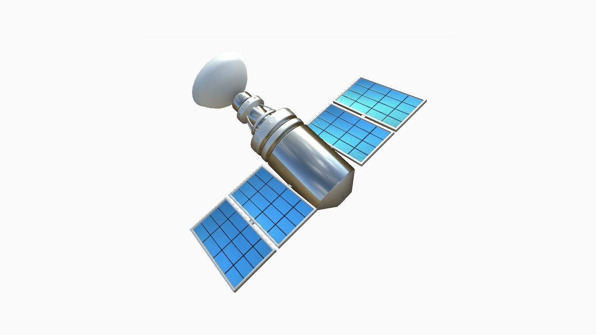 Satellite D08 Aluminum - SciFi Space Design Low-poly 3D model_2