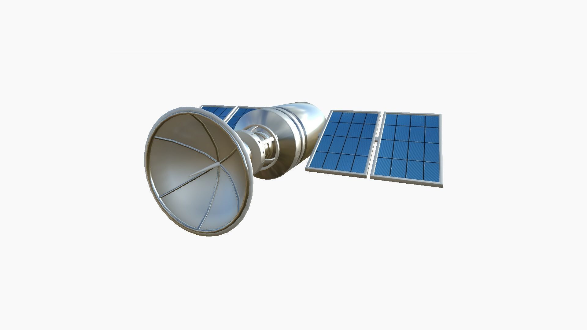 Satellite D08 Aluminum - SciFi Space Design Low-poly 3D model_4