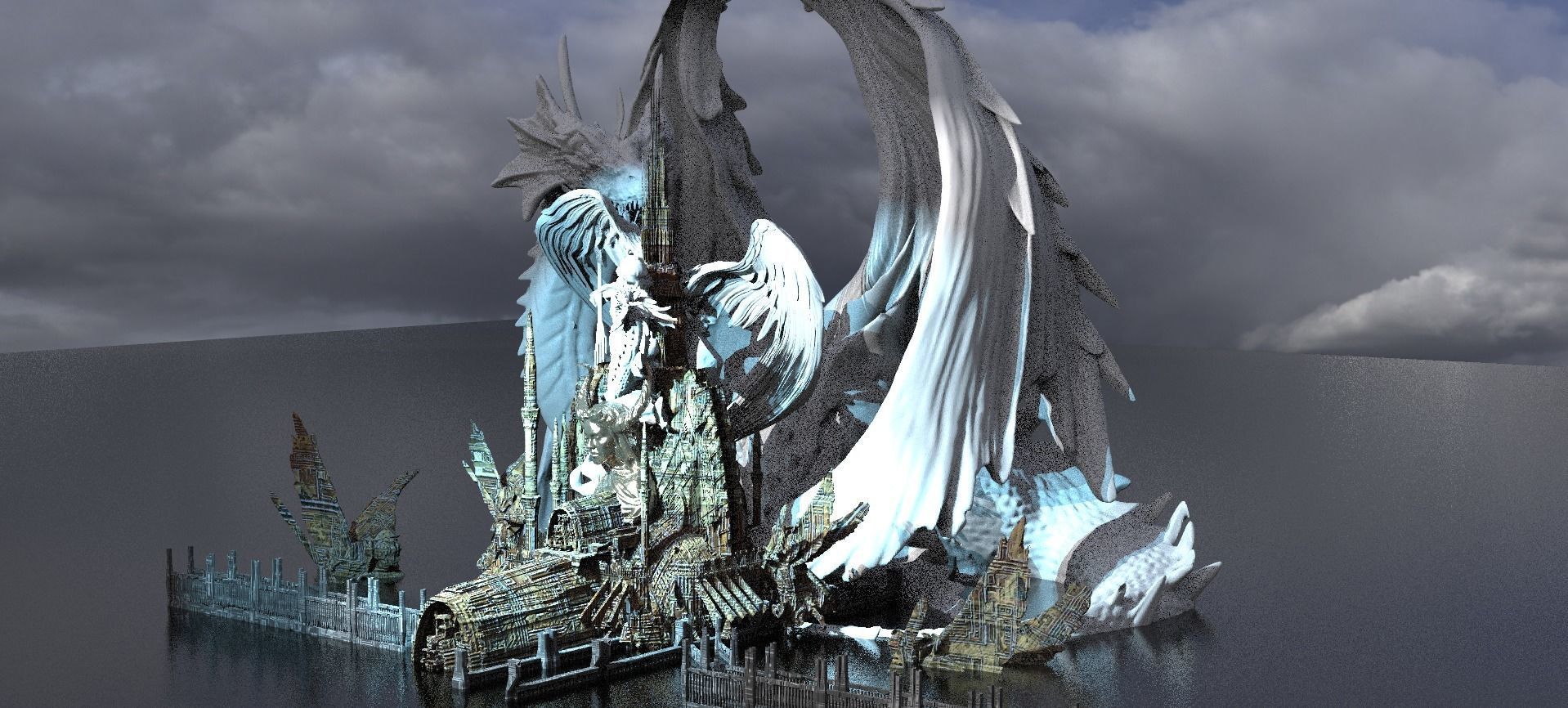 Dragon King Towers Kit bash 2 3D model_1