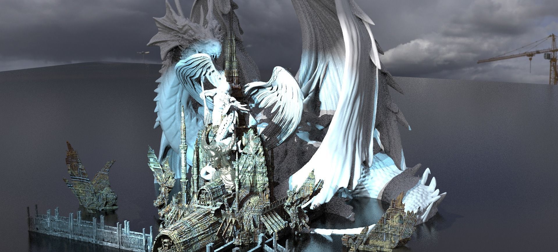 Dragon King Towers Kit bash 2 3D model_2