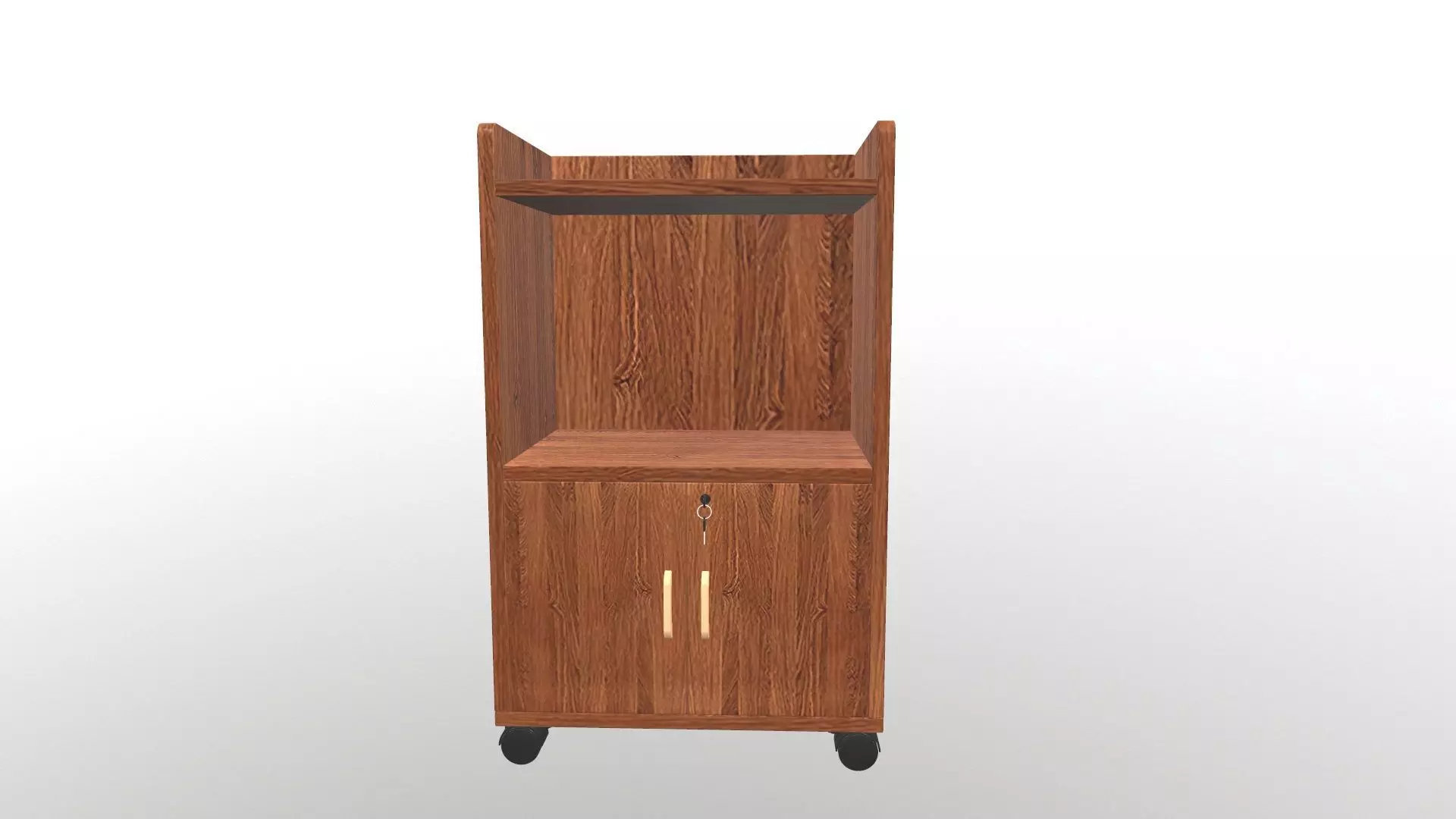 Cabinet wooden on wheels 3D model_0