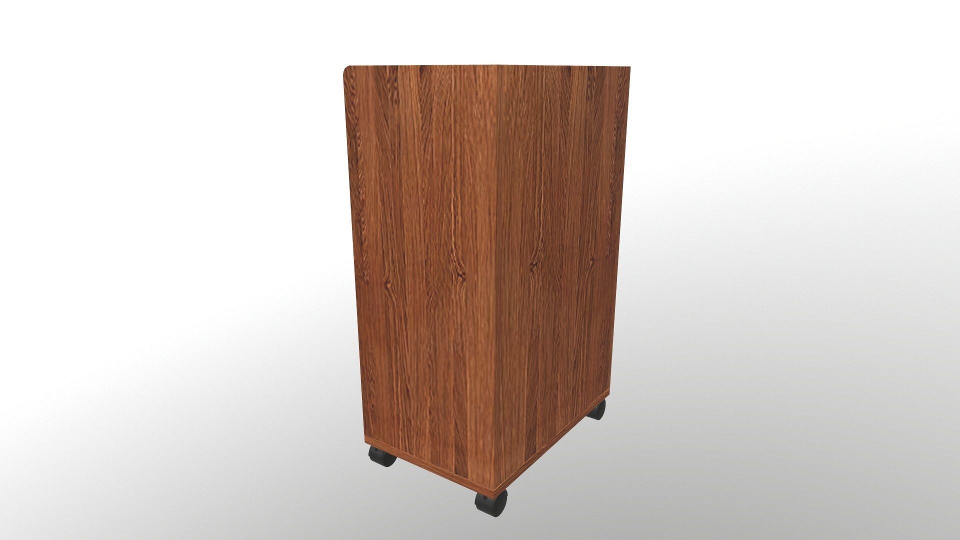 Cabinet wooden on wheels 3D model_4