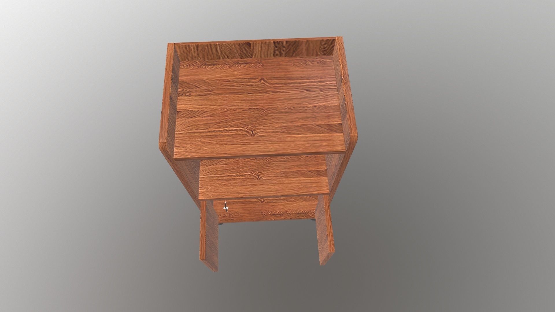 Cabinet wooden on wheels 3D model_14