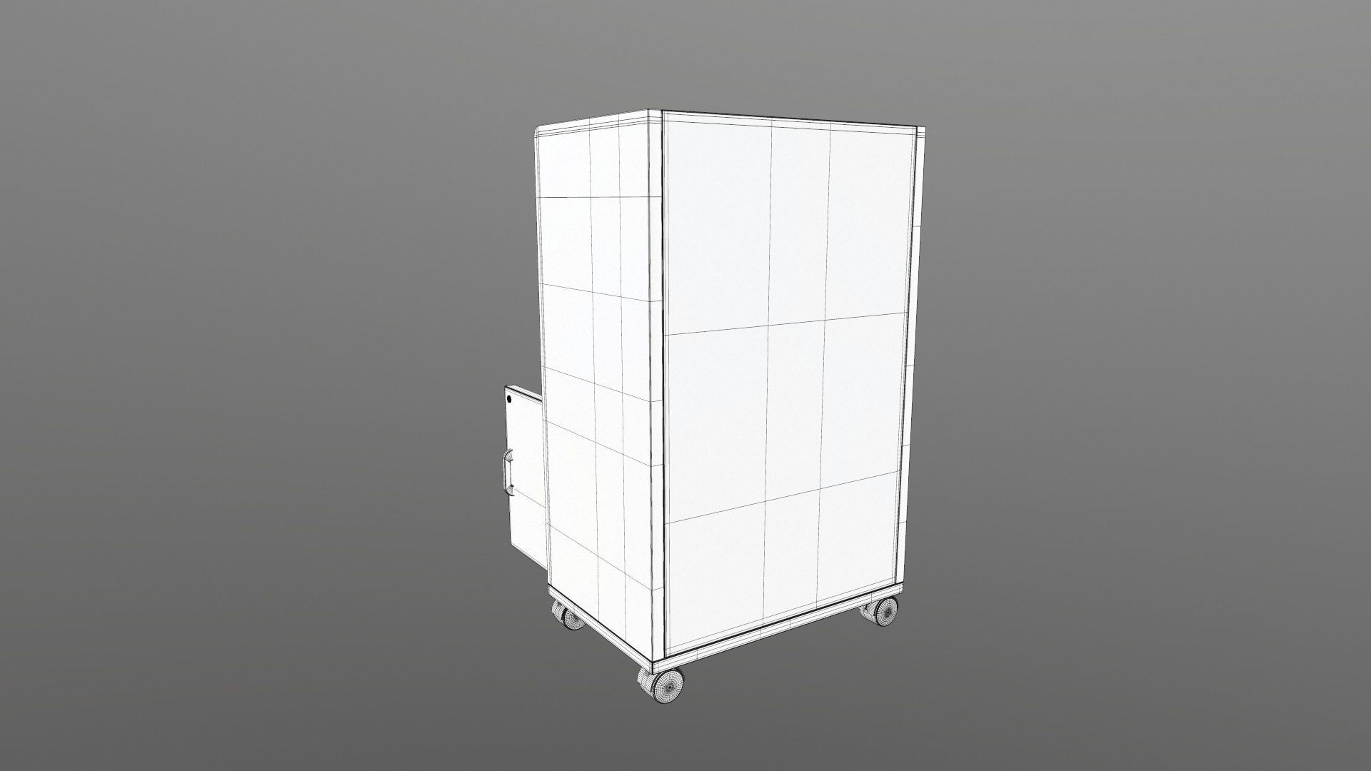 Cabinet wooden on wheels 3D model_17