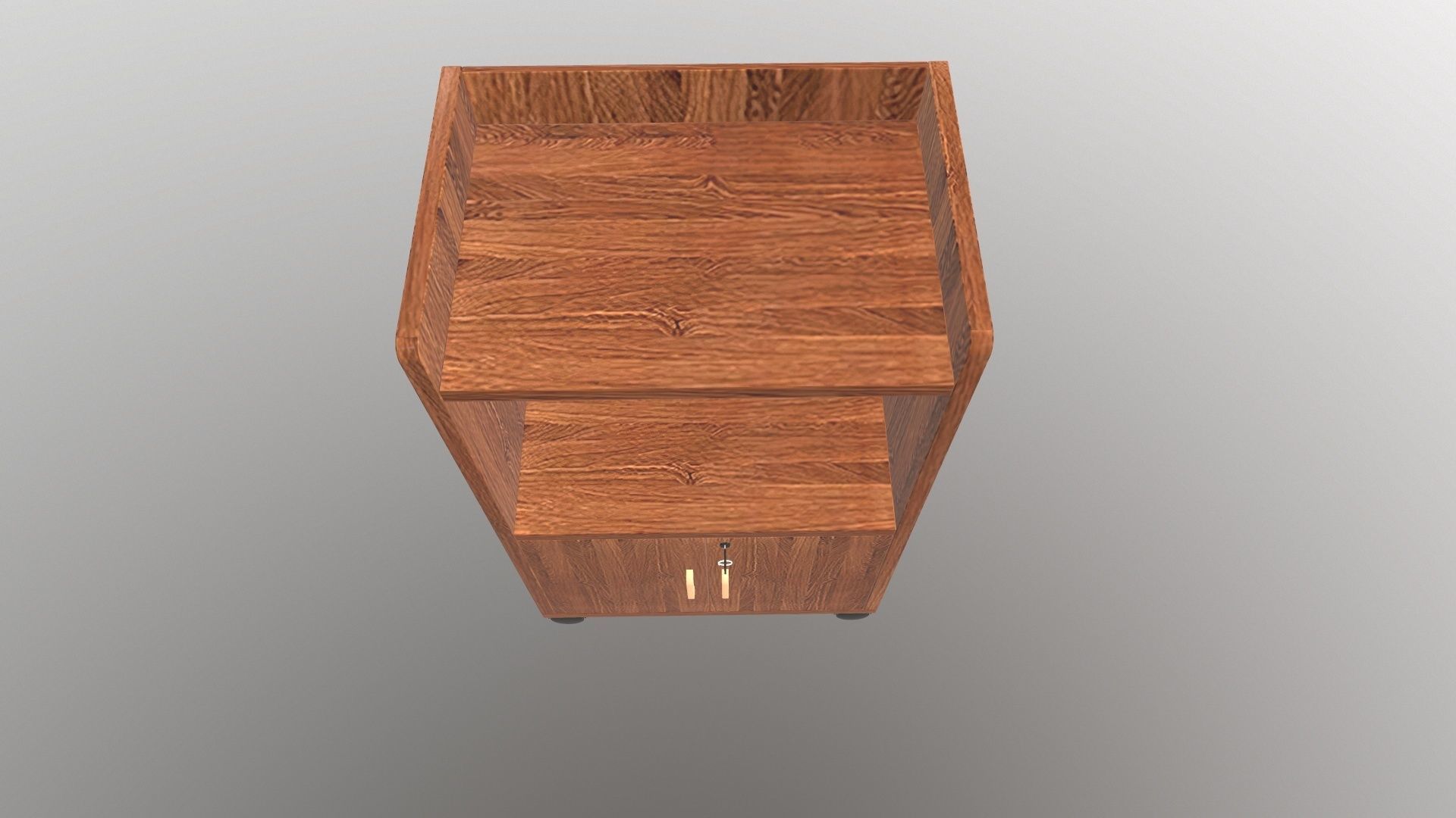Cabinet wooden on wheels 3D model_8