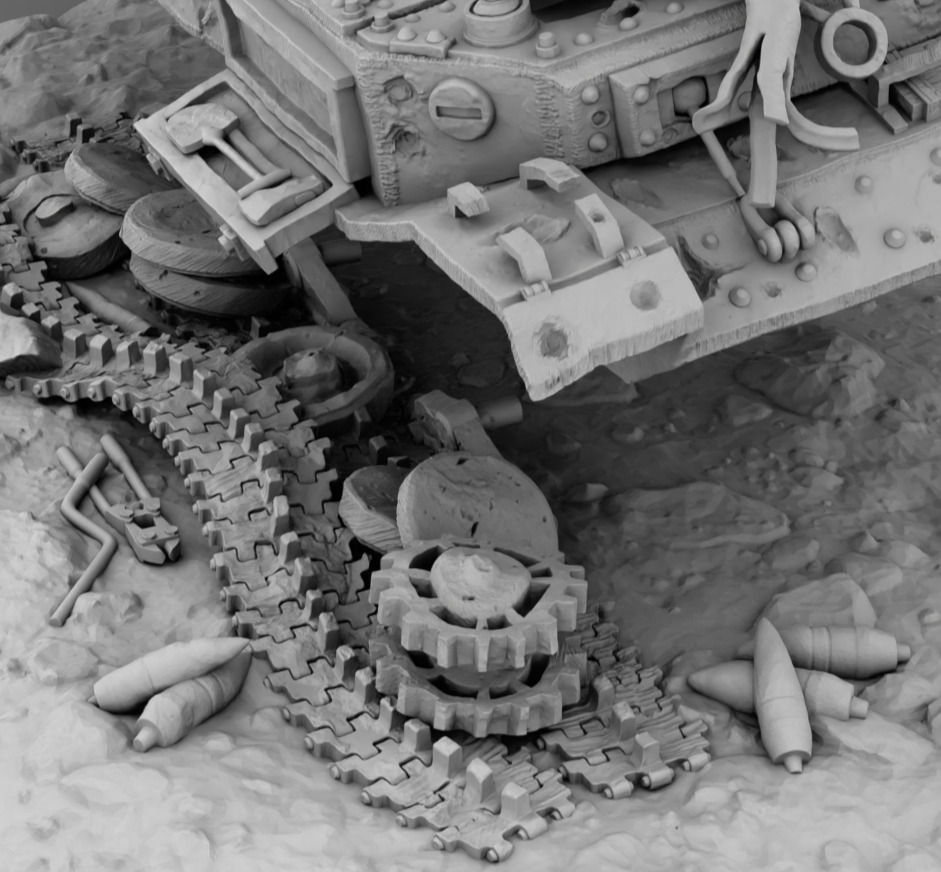 Broken German Tank Ferdinand 3D print model_14