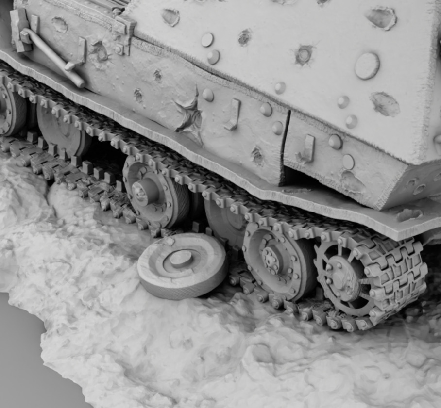 Broken German Tank Ferdinand 3D print model_10