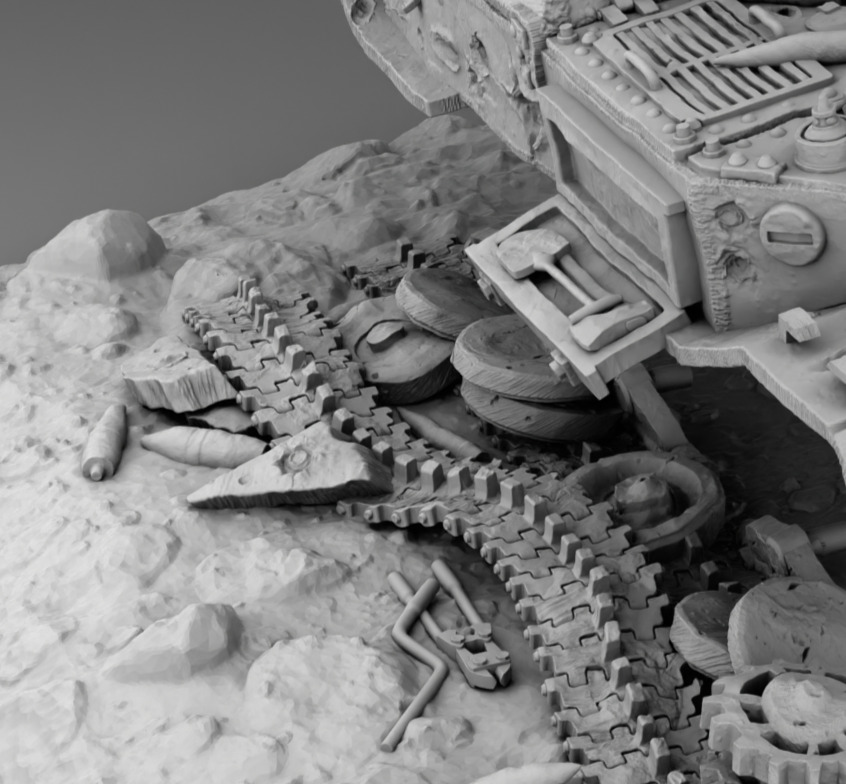 Broken German Tank Ferdinand 3D print model_15