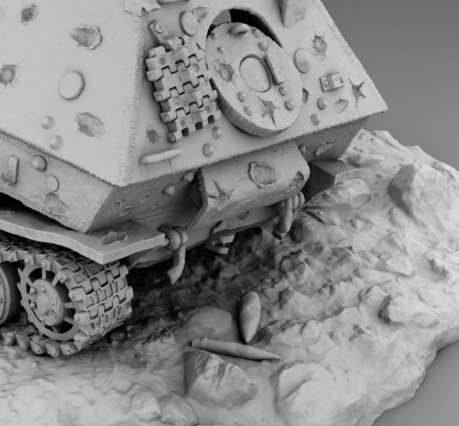Broken German Tank Ferdinand 3D print model_9