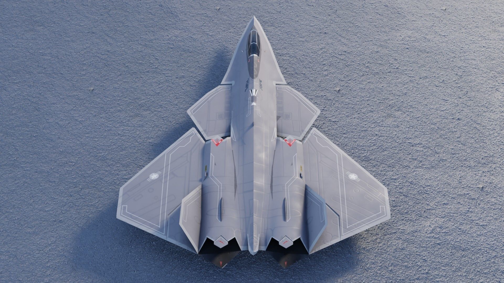 Lockheed NGAD prime concept fighter Low-poly 3D model_7