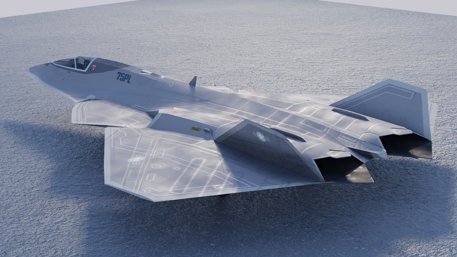 Lockheed NGAD prime concept fighter Low-poly 3D model_10