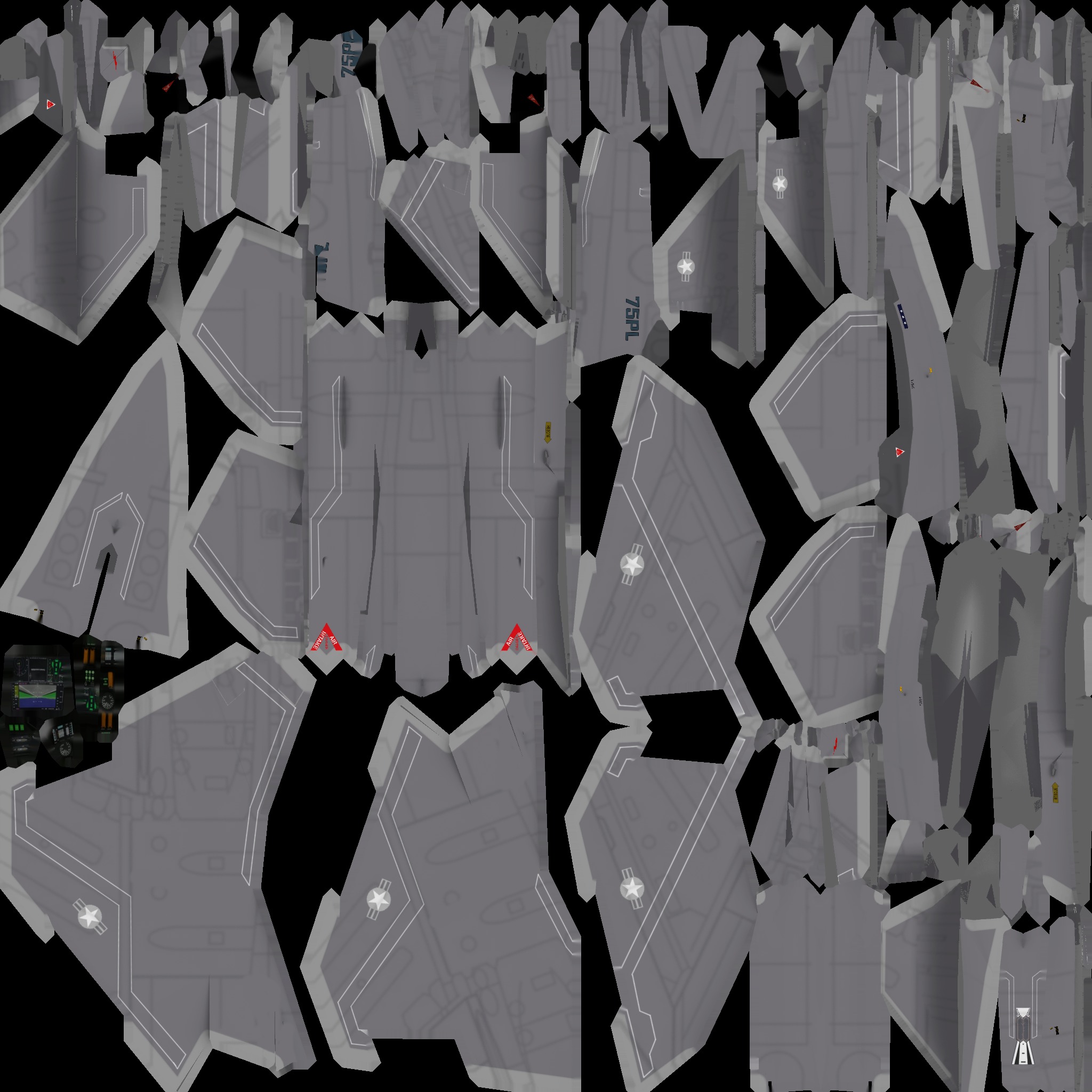 Lockheed NGAD prime concept fighter Low-poly 3D model_27