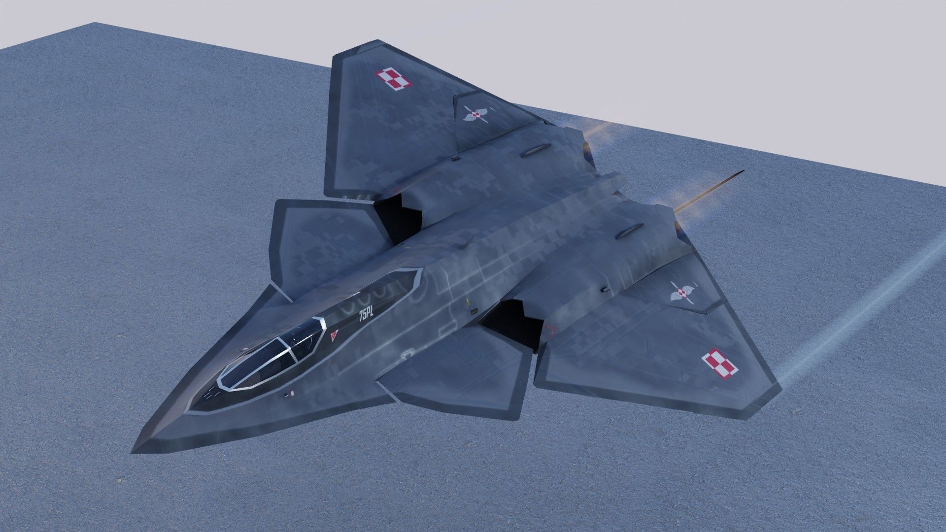 Lockheed NGAD prime concept fighter Low-poly 3D model_15