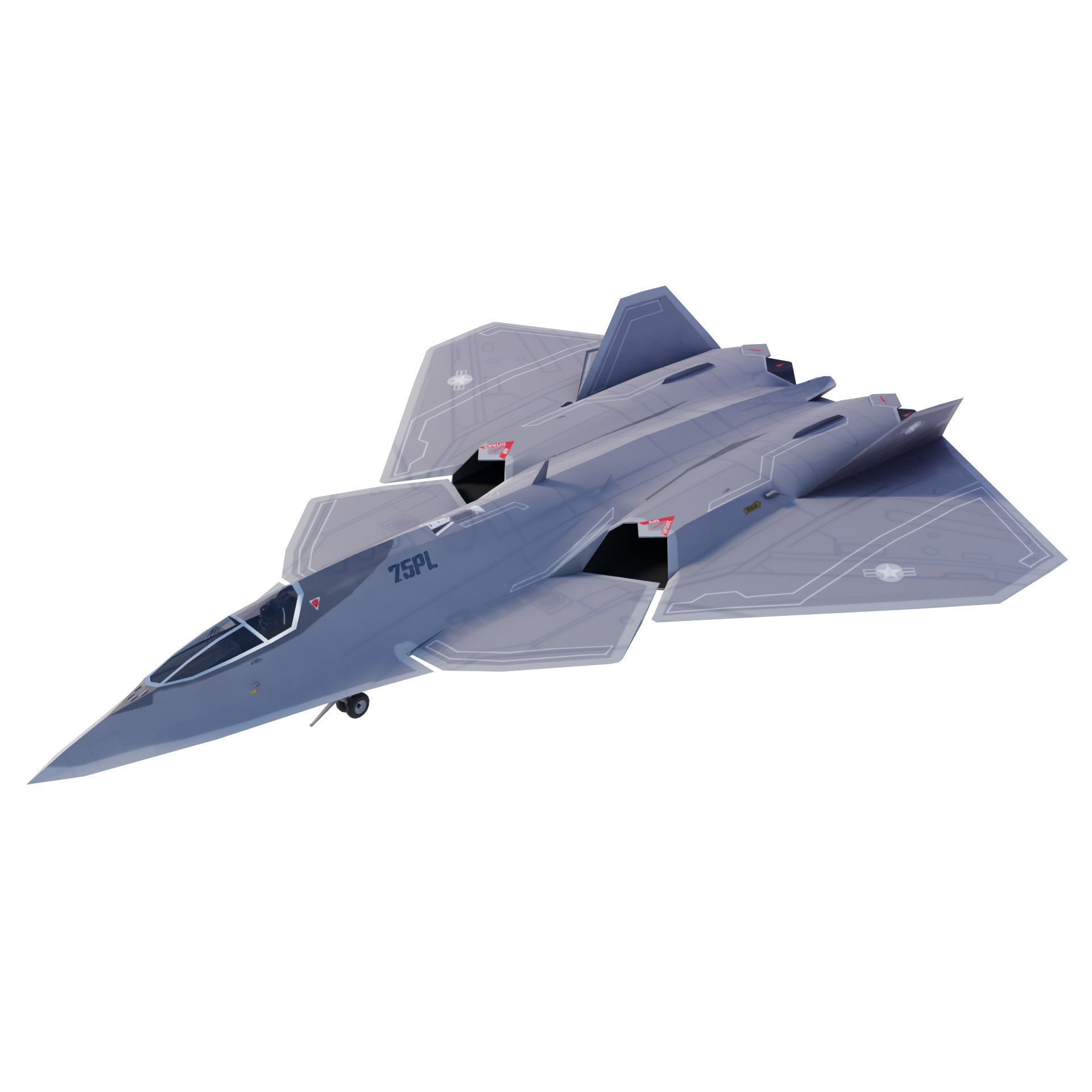 Lockheed NGAD prime concept fighter Low-poly 3D model_2