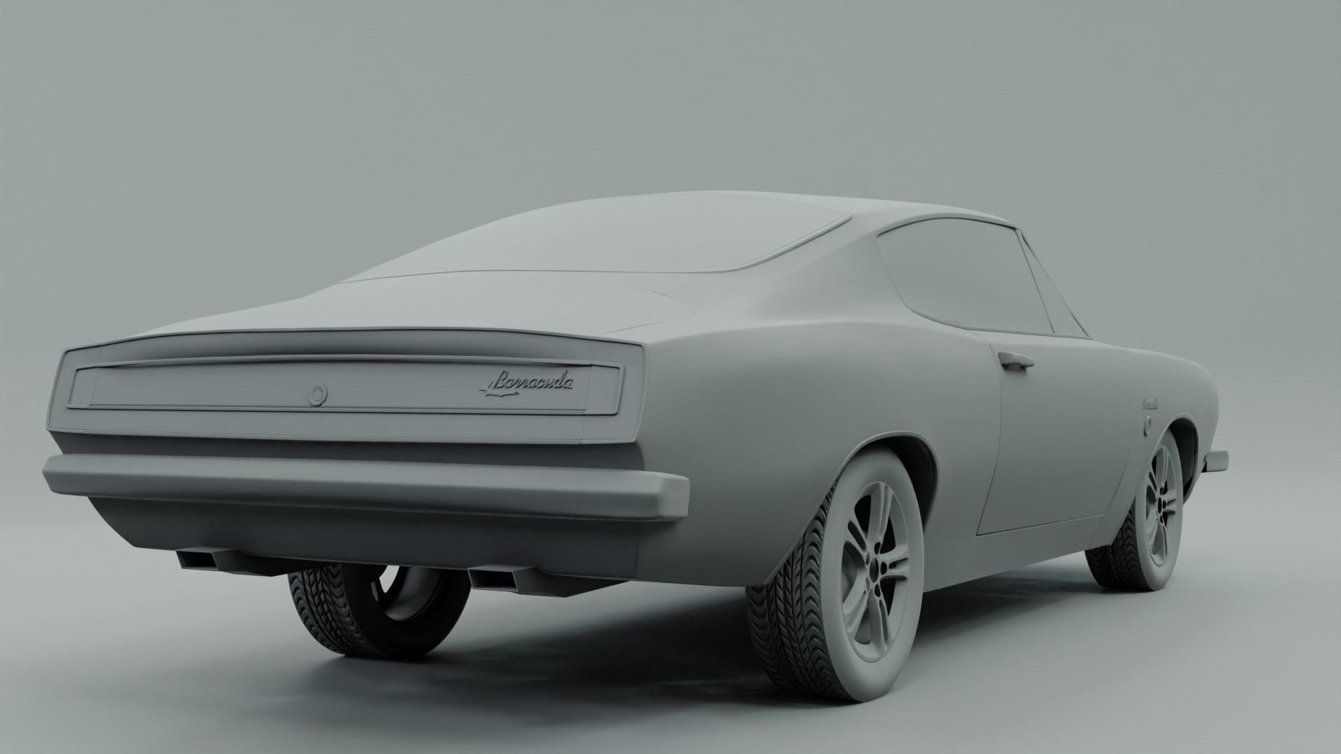 Plymouth barracuda 1968 Low-poly 3D model_5