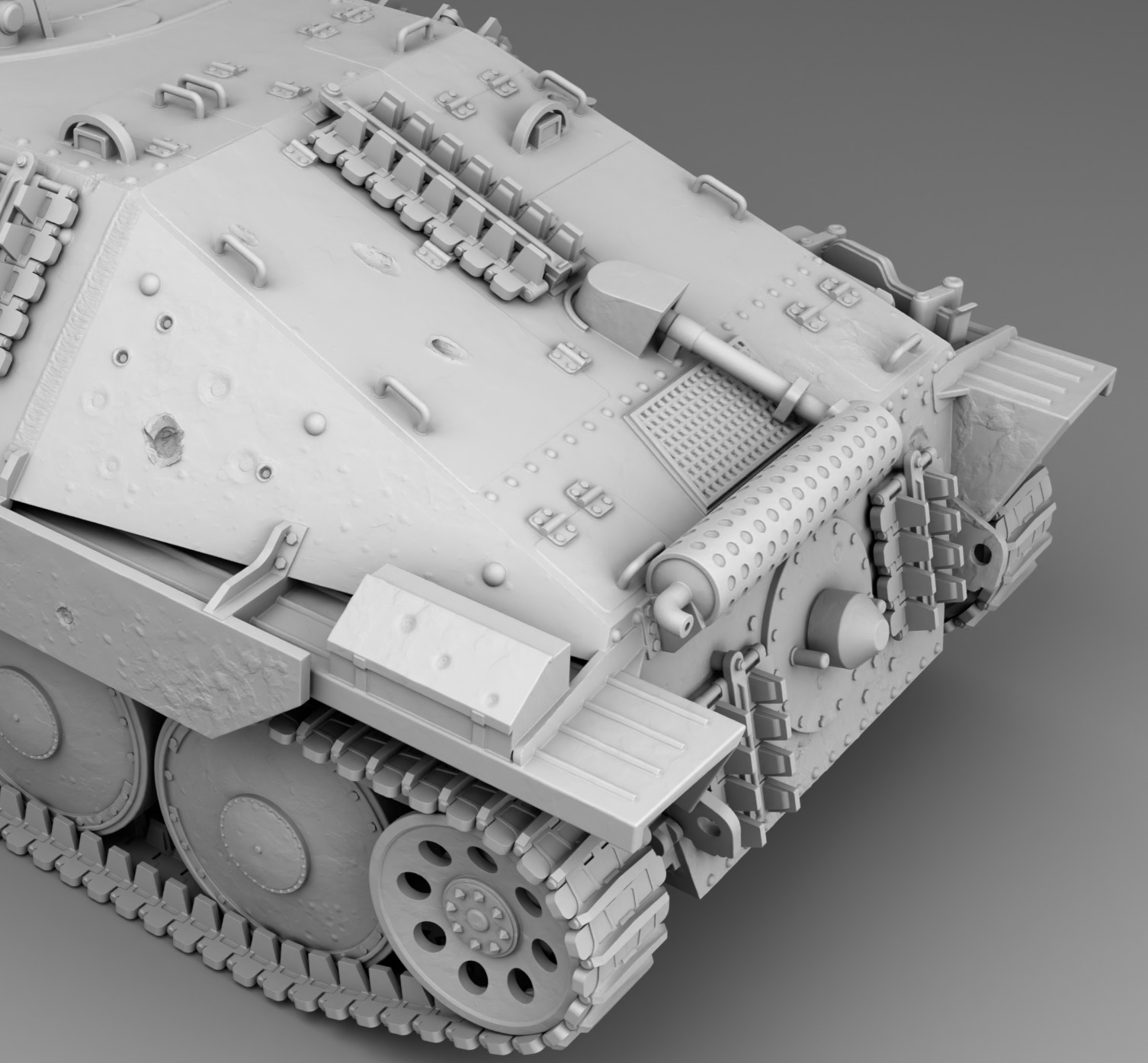 German Tank Hetzer 3D print model_9