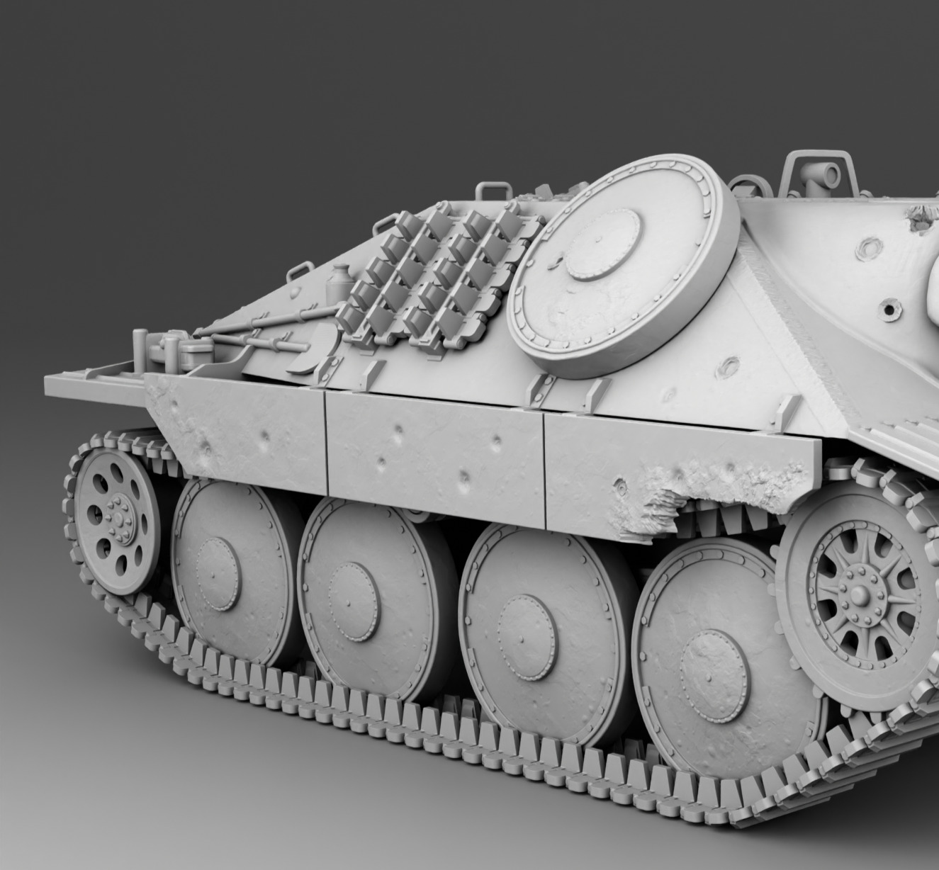 German Tank Hetzer 3D print model_8