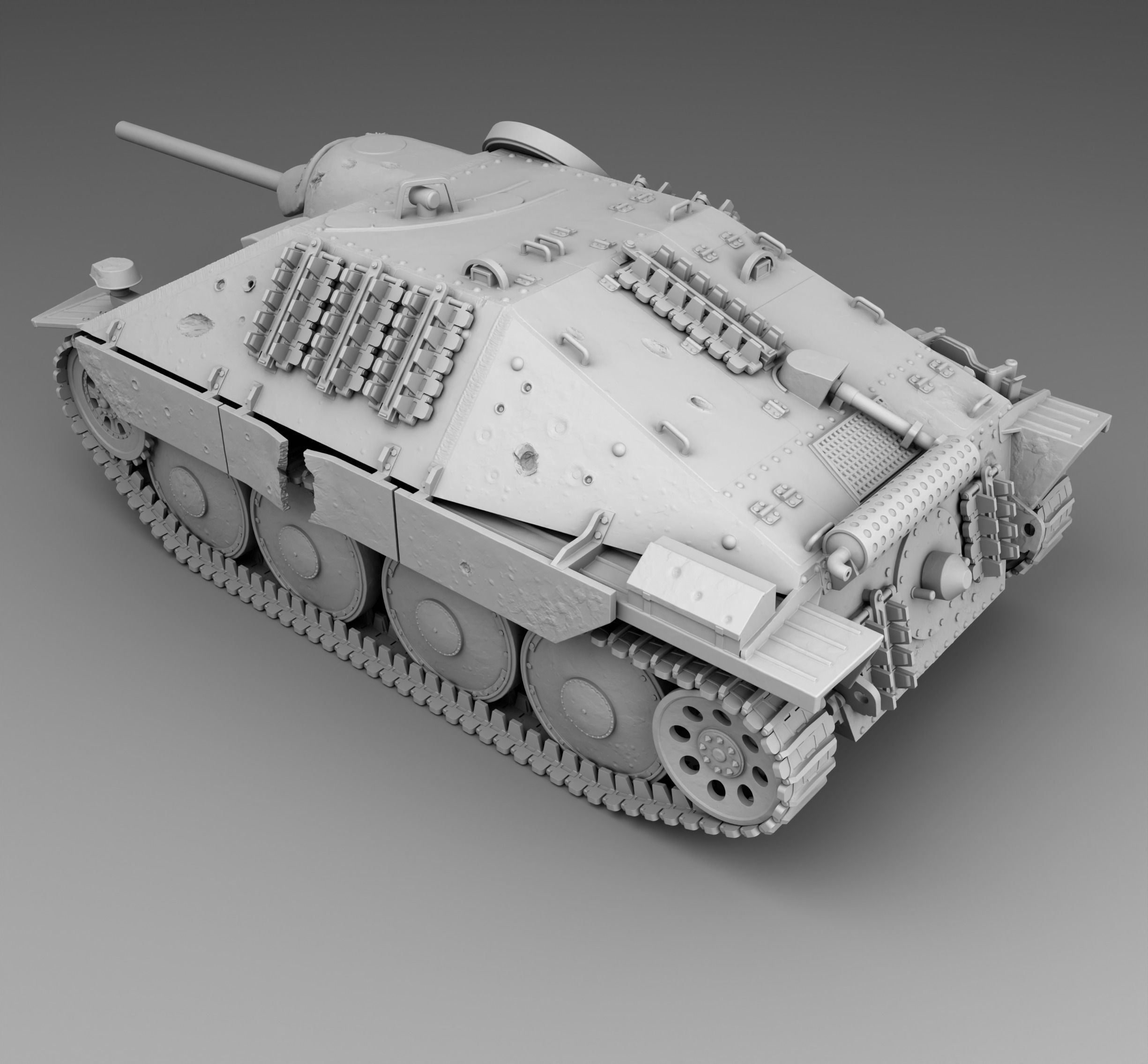 German Tank Hetzer 3D print model_2